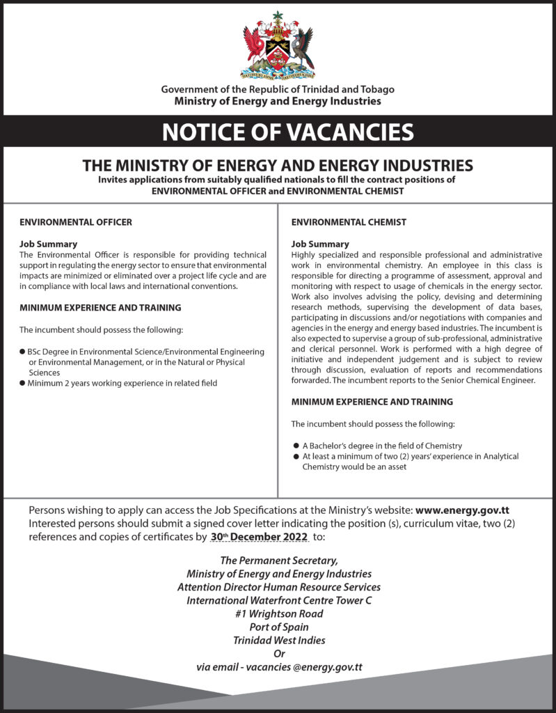 Ministry Of Energy And Energy Industries Vacancies ministry-of-energy-and-energy-industries-vacancies